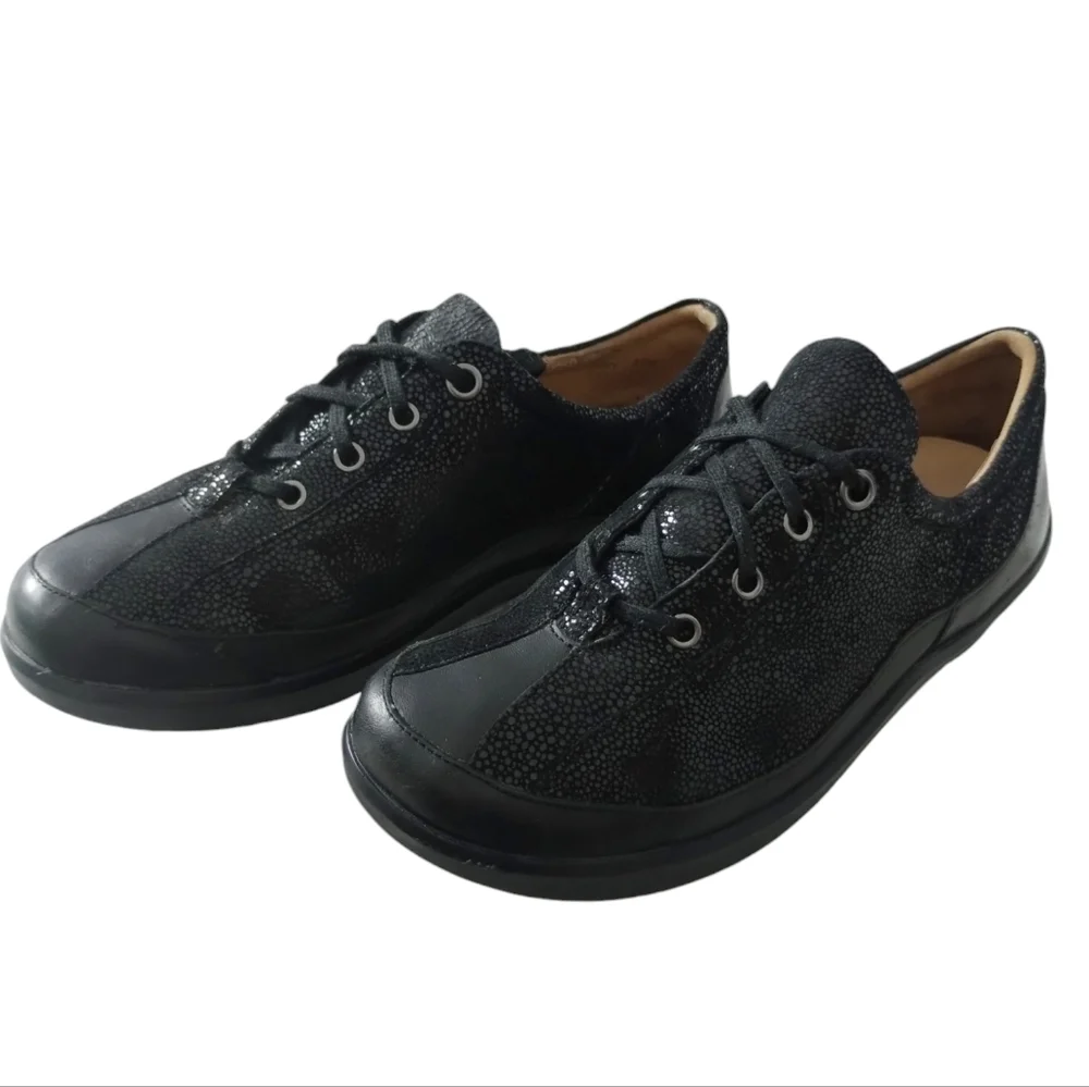 Womens Ziera Alley Black Stingray Shiny Leather Comfort Shoes Size‎ 9½ Old Money